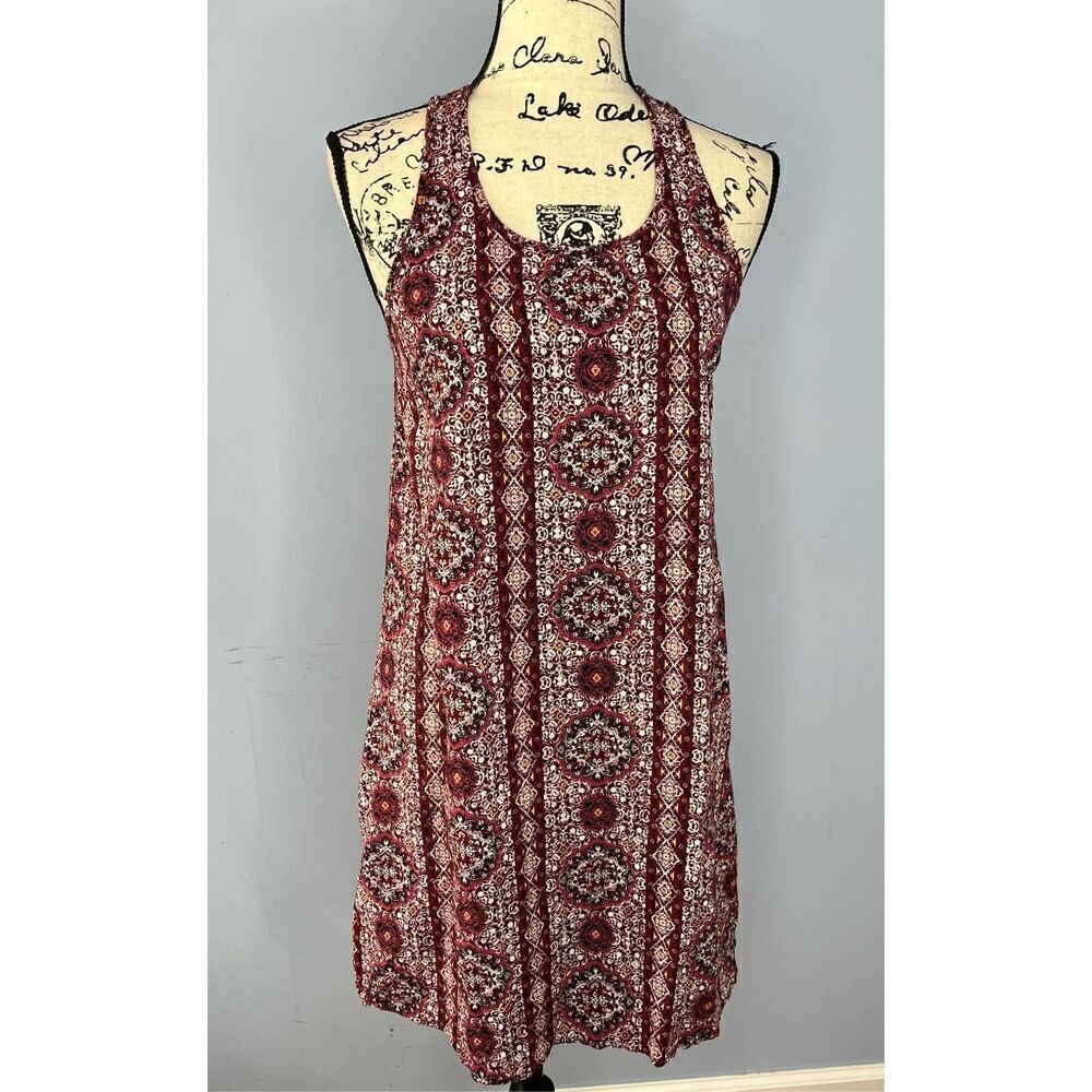 Pink Rose Vintage Women's Large Red White Mini Summer Dress Sleeveless Casual